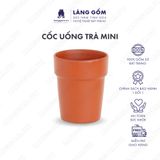  Ly gốm mini, cốc sứ mini màu nâu đất, dáng basic 