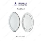  Bếp cồn sứ trắng hình cá đun nóng thức ăn bằng cồn nến 