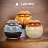  Hũ đựng trà men hoả biến 
