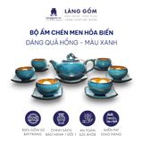  Bộ ấm chén men hỏa biến dáng Quả hồng 