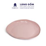  Đĩa gốm sứ nhiều màu, men mát, kiểu méo 