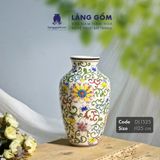  Bình hoa men màu họa tiết dây leo (TH) 