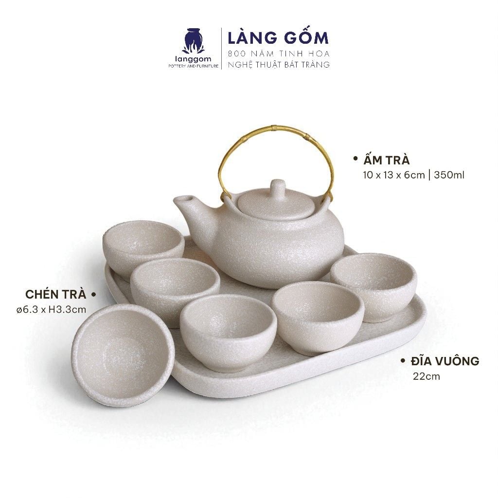  Bộ ấm chén quai đồng men lộc phát không vệt 