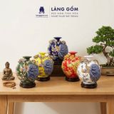  Bình Hút Lộc Công Đào Kênh Bong Đắp Nổi Gốm Sứ Bát Tràng – Bình Tụ Lộc Phong Thủy Quà Tặng Cao Cấp 