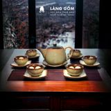  Bộ ấm chén men hỏa biến dáng ba chân 