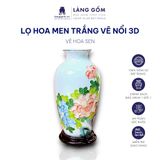  Lọ hoa men trắng vẽ tay dệt gấm thêu hoa 
