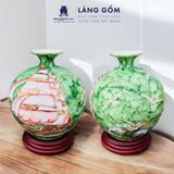  Bình hút lộc vân đá vẽ nổi Thuyền Buồm phong thủy 
