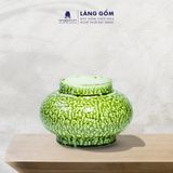  Bình hoa men chảy dáng lồng đèn thấp 