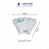  Bộ bát đĩa hoa mặt trời men trắng vẽ hoa sen xanh 