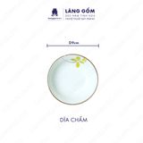  Bộ bát đĩa hoa mặt trời men trắng vẽ họa tiết vẽ tay 