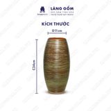  Bình hoa men hỏa biến dáng bom đại màu mộc chỉ đen 