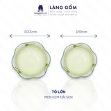 Bộ bát đĩa hoa mặt trời men kem vẽ đài sen 