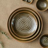  Bộ bát đĩa bàn ăn men rêu khử 