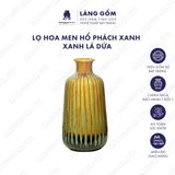  Bình hoa men hỏa biến dáng lá dứa màu hổ phách xanh 