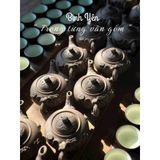  Khay đĩa lót ấm trà đắp chim sẻ thủ công 