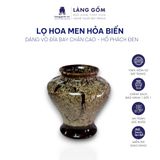  Bình hoa men hỏa biến dáng vò đĩa bay chân cao 