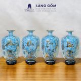  Bình hút lộc vân đá vẽ vàng 18K Phúc Đức Tài Lộc - bổ khung tứ cảnh phong thủy 