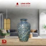  Bình hoa men hỏa biến dáng vò nổi 