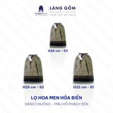  Bình hoa men hỏa biến dáng chuông màu hổ phách đen 