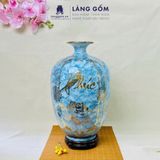  Bình hút lộc vân đá vẽ vàng 18K Phúc Đức Tài Lộc - bổ khung tứ cảnh phong thủy 