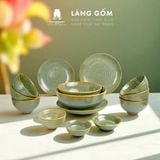  Bộ bàn ăn gia đình men hỏa biến - Màu hoa sương matcha 