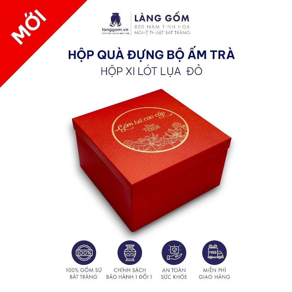  Hộp đựng bộ ấm trà, lọ hoa và cốc tách 