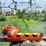  Bộ ấm chén đất nung vẽ sao vàng Việt Nam 