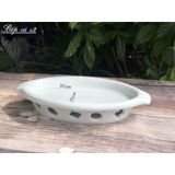  Bếp cồn sứ trắng hình cá đun nóng thức ăn bằng cồn nến 