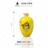  Bình hút lộc vân đá vẽ nổi Thuyền Buồm Tài Lộc vàng 18k phong thủy 
