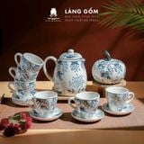  Bộ bình nước gốm sứ Bát Tràng cao cấp họa tiết vẽ tay 