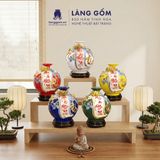  Bình Hút Lộc Phát Tài Phát Lộc Đắp Nổi 3D Gốm Sứ Bát Tràng – Bình Tụ Tài Phong Thủy Quà Tặng Cao Cấp 