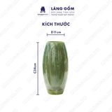  Bình hoa men hỏa biến dáng bom đại màu thiên thanh 