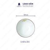  Bộ bát đĩa hoa mặt trời men trắng vẽ họa tiết vẽ tay 