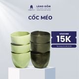  Cốc sứ kiểu dáng méo độc lạ bắt mắt, men mát, dung tích 200ml 