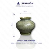  Bình hoa men hỏa biến dáng vò đĩa bay chân thấp (TH) 