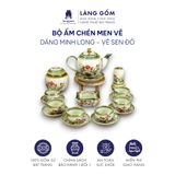  Bộ ấm chén dáng Minh Long hoạ tiết vẽ tay 