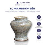  Bình hoa men hỏa biến dáng vò đĩa bay chân cao (TH) 