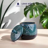  Hũ mứt khắc hoa sen Men hỏa biến 