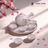  Bộ ấm chén quai chuôi men lộc phát có vệt 