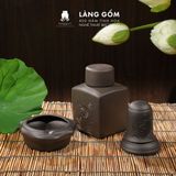  Bộ phụ kiện đất nung 3 món - hũ đựng trà, ống tăm, gạt tàn 