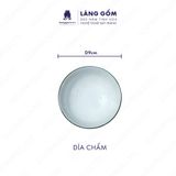  Bộ bát đĩa hoa mặt trời men trắng vẽ hoa sen xanh 