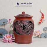  Chum đựng gạo sành Liên Ngư Hữu Dư 