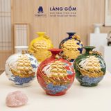  Bình Hút Lộc Phong Thủy Đắp Nổi Vàng 3D - Thuận Buồm Xuôi Gió - Quà Tặng Tân Gia, Đối Tác Sang Trọng 