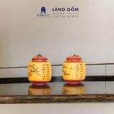  Hũ đựng trà đất nung tứ quý Tùng, Cúc, Trúc, Mai 
