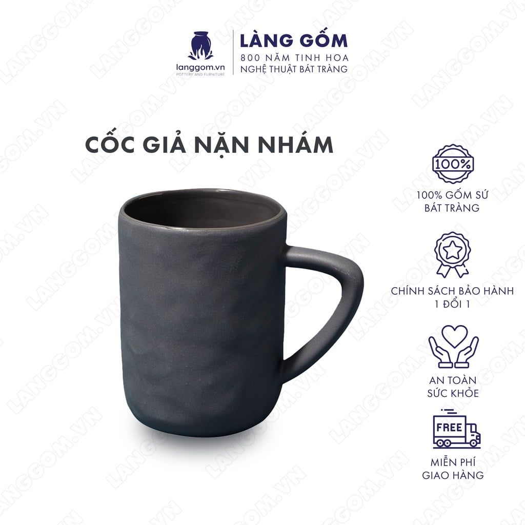  Cốc giả nặn nhám có quai, dung tích 350ml 
