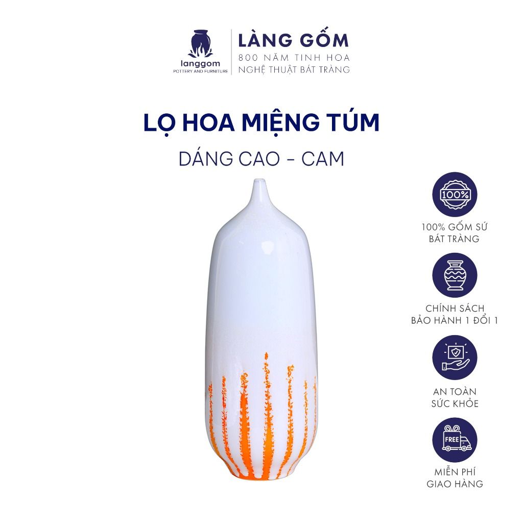  Lọ hoa men chảy dáng miệng túm 