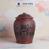  Hũ đựng gạo Bát Tràng khắc nổi Vân Mây 