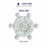  Bộ bát đĩa hoa mặt trời men kem vẽ hoa đào 