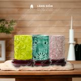  Đèn xông tinh dầu vân đá - Gốm sứ Bát Tràng cao cấp 