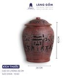  Hũ đựng gạo Bát Tràng khắc nổi Vân Mây 